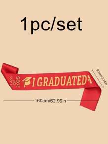 1pc Class Of 2025 Graduation Sash, "I GRADUATED" School Celebration Party Accessory Decorative Prop For Photography