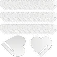 [Múltiples especificaciones disponibles] Inserción de decoración de bebida de acrílico transparente para boda, fiesta de cumpleaños, DIY, etiqueta creativa para taza (redonda/con forma de corazón) 10/20/30 piezas Decoración reutilizable para el borde de la taza