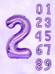 1pc - 32 Inch Purple Numeral Foil Balloons, Large Size Pastel Purple 0-9 Number Balloons For Birthday Decoration, Purple Theme Birthday Party, Mermaid Birthday Party, Butterfly Birthday Party, Scene Decoration, Room Decoration, Birthday Celebration Decoration, Graduation, Mother's Day, Shower, Photography Props, Anniversary, Wedding, First Birthday, Elegant And Fantasy Birthday Balloons, Ceremony
