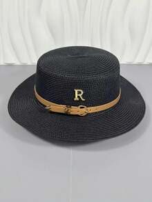 Summer Casual Straw Hat For Women, Simple Fashion British Style, Beach Sun Hat For Holiday, Vacation, Sun Protection - Straw Hat - View 16