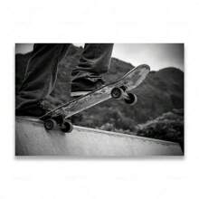1pc/3PCS Wall Arts Posters Frameless Skateboarding Extreme Sports Posters Prints Black White Photo Canvas Painting Wall Art Pictures Room Decor Skateboard Lover Gift Vintage
