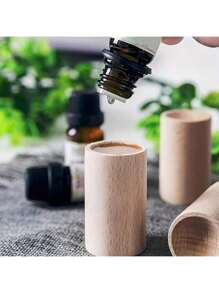 6 pièces Diffuseur d'arôme en bois naturel de conception minimaliste - 4,3 cm. Convient pour la maison, le bureau et les produits automobiles. Diffuseur d'arôme en bois clair - Décoratif en bois massif portable avec fonction de répulsif à moustiques, diffuseur d'arôme, brûle-encens