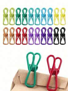 10pcs Chip Clips - Utility PVC-Coated Steel Clips For Sealing Food Packages, Chips Bags, Clothes & Paper - Pack Of 10 (Random Color) - Multicolor - View 1