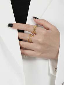 1 Piece Aesthetic Simple Multilayer Twisted Rings For Women Geometric Round Sterling Silver Ring Bohemia Vintage Finger Rings Jewelry - Multilayer Twisted Rings - View 5