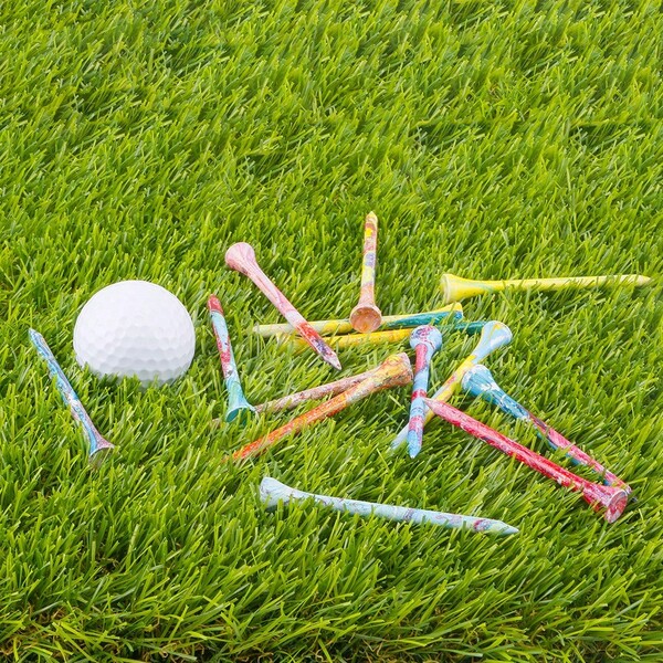1 Pezzo /5 Pezzi Tee da golf di legno rosa a forma di banana da 8cm/7cm, accessori da golf