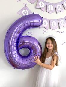 1pc - 32 Inch Purple Numeral Foil Balloons, Large Size Pastel Purple 0-9 Number Balloons For Birthday Decoration, Purple Theme Birthday Party, Mermaid Birthday Party, Butterfly Birthday Party, Scene Decoration, Room Decoration, Birthday Celebration Decoration, Graduation, Mother's Day, Shower, Photography Props, Anniversary, Wedding, First Birthday, Elegant And Fantasy Birthday Balloons, Ceremony