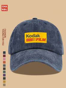 1pc Vintage 90s Film Logo Printed Baseball Cap, Solid Color Simple Design, Multiple Colors Available, , Black Papa Retro Truck Driver Hat, Adjustable Size, Outdoor Photography Sun Hat, Ideal Gift For Casual, Recreation, Hiking, Photography, Birthday, Holiday