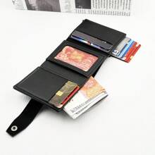 Husă pentru carduri RFID din aluminiu la modă pentru bărbați 1 bucată, portofel pentru carduri cu blocare magnetică cu sloturi multiple