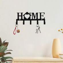 Key Holder Hooks Organizer Hanger Rack Wall Mounted With Screws And Anchors Love/Home Wall Metal Decor For Entryway Front Door Kitchen Hallway Garage Mudroom Office