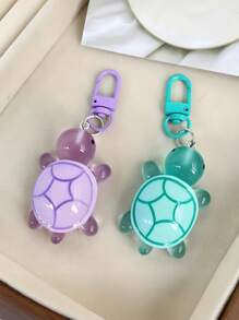 12/6/3/1 pieza Llavero pequeño de tortuga que brilla en la oscuridad, dije de tortuga acrílica para bolso, llavero de resina de animal de dibujos animados para bolso y mosquetón, regalo de novedad para fiestas, accesorios de moda para decoración de mujeres