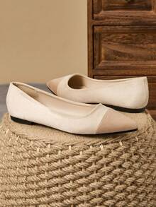 WHDXY Women's Flat Solid Color Pointed Toe Loafers, Comfortable Casual Office Work Shoes, Season-Round - Apricot - View 7