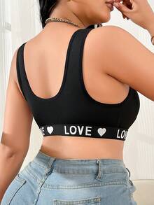 Plus Size Women's Daily Wireless Bra - Black - View 4