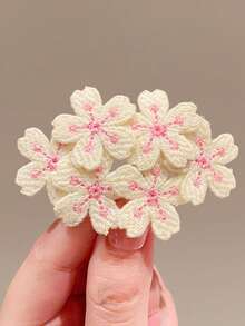 5个装少女刺绣花朵发夹 女孩侧刘海夹 温柔甜美BB夹 日式精致发卡 - 彩色 - 查看 8