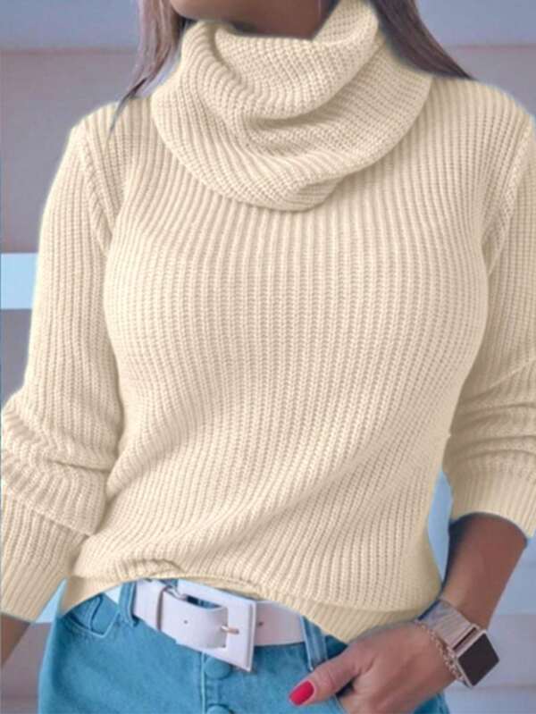 TRICOZHU  Blusa Feminina  COLA ALTO  GROSSO   INVERNO TRICO Blusinha Manga longo MODA  2023