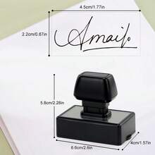 个性化签名印章 | 上传您的设计 | 紧凑型 2.2x4.5 厘米可定制空间，非常适合企业高管和行政人员 - BD22*45MM - 查看 5