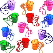 Colorful Plastic Cup Bead Necklaces - Ideal For Weddings, Birthdays, Christmas, Halloween, And More - Frameless, No Electricity Needed, Party Accessory | Vibrant Party Accessory | Plastic Construction, Party Necklace