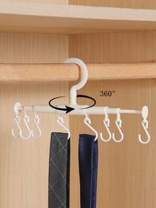 1pc Multi-Functional Adjustable Garment Rack, Wardrobe Organizer For Hats, Ties, Suspenders, Belts, Bras - White - View 3