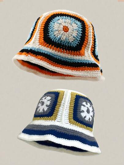 1pc Retro Hollow Flowers Handmade Fisherman Basin Hat Spring And Autumn Winter Sweet And Handsome All Matching Wool Hat Show Face Small (Men And Women Alike) Beanie Fall Outfit