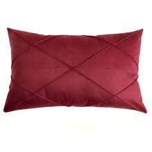 Kit 2 Rectangular Suede Draped Baguette Cushion 30cmx50cm - 紫紅色 - 查看 2