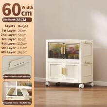 Folding Multilayer Storage Cabinet, Living Room Snacks Toys Organizer Shelf, Home Storage Wardrobe Closet