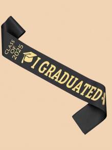 1pc Class Of 2025 Graduation Sash, "I GRADUATED" School Celebration Party Accessory Decorative Prop For Photography