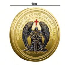 1pc Commemorative Coin With Anubis Jackal Head Design, Ancient Egyptian Death God Memorial Coin, Pyramid Coin, Hero Memorial Coin, Guardian Angel Memorial Coin, Knight Memorial Coin