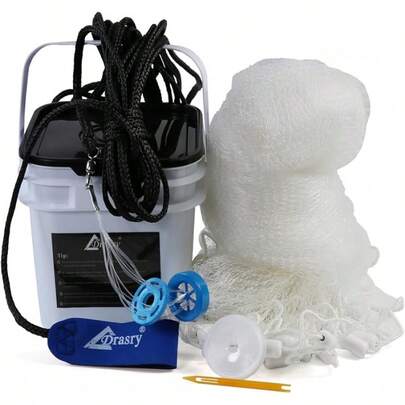 Saltwater Fishing Cast Net 3/8 And 1/4 Mesh With Heavy Duty Gray Sinker Monofilament Fish Throw Net Bait Trap 3FT 4FT 5FT 6FT 7FT 8FT 9FT Radius