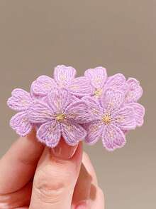 5个装少女刺绣花朵发夹 女孩侧刘海夹 温柔甜美BB夹 日式精致发卡 - 彩色 - 查看 6