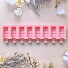 1pc 8-Cavity Candy Cane Shape Ice Cream And Ice Cream Plate Silicone Mold, DIY Chocolate Cake Baking Mold, Silicone Ice Pop Mold - Multicolor - View 5