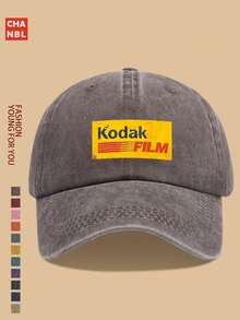 1pc Vintage 90s Film Logo Printed Baseball Cap, Solid Color Simple Design, Multiple Colors Available, , Black Papa Retro Truck Driver Hat, Adjustable Size, Outdoor Photography Sun Hat, Ideal Gift For Casual, Recreation, Hiking, Photography, Birthday, Holiday
