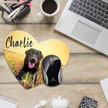 Mouse pad de neoprene personalizado com foto e texto impresso, redondo/coração/retangular, acessórios para mesa de computador de escritório e jogos