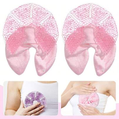 2 st Ammande flicka med gel ispack Bröstlapp Kallkompress Mikrovågsugn Uppvärmning Dubbel användning Ice Compress Hot Compress