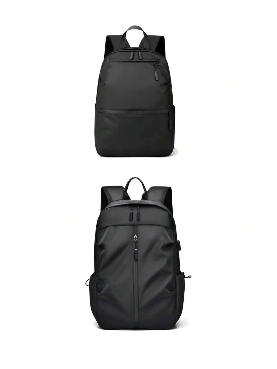 New Men's Backpack, Large Capacity Men's Business Computer Bag, Waterproof Travel Bag, Hiking Bag, Sports Backpack, Junior High School Student Bag - Black - View 1