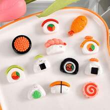 12pcs Cartoon Sushi Theme Fridge Magnets Set, Cute Funny Caviar Sushi, Salmon Sushi Decorative Refrigerator Magnets, Decorative Whiteboard & Refrigerator Sticker Magnets, Cute Office & Kitchen Utensils For Home Decor, Christmas & New Year Gifts - Multicolor - View 2