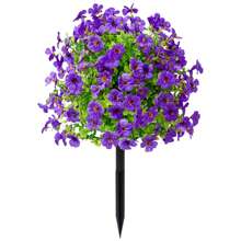 1 bucă floare artificială margaretă violet vibrantă cu țăruș, decorațiuni interioare, cadou, curte, grădină, aranjament floral, primăvară, Crăciun, Halloween, Ziua Memorială