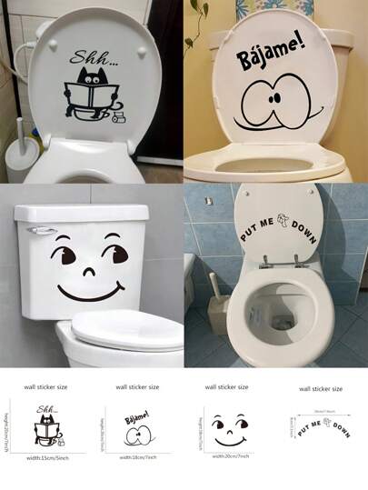 1 pieza Pegatina para inodoro con expresión mona, pegatina de vinilo impermeable y removible, de fácil instalación, adecuada para accesorios de baño, decoración del hogar, decoración de primavera, para hacer que su hogar se sienta fresco, decoración festiva, regalo de cumpleaños o graduación