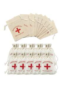 10 Peças/Pacote Kit de Emergência para Ressaca, Sacolas de Aniagem, Sacolas de Lona, Kits de Sobrevivência, Sacolas de Lembranças de Casamento, Sacolas de Presente de Linho da Cruz Vermelha, Adequado para Despedidas de Solteiro, Dia das Mães, Cerimônias de Formatura, Eventos de Recuperação, Decorações, Presentes Criativos, Acessórios para Feriados, Festas de Aniversário, Decorações de Casamento - Caqui - Visão 1