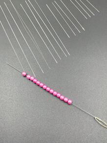10 Stücke Edelstahl Perlennähnadeln, farbiges Perlengarn, ideal für Anfänger, gebogene Nadel für DIY Schmuckherstellung von Armbändern und Halsketten, Bastelbedarf, dauerhafte Bastelwerkzeuge, Perlen für Schmuckherstellung