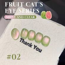 Miss Comoy 15ML水果玻璃珠猫眼香薰凝胶2025春夏网红新款清透透气水润番石榴桃子菠萝青柠蓝莓猫眼胶冰透爆珠美甲店专用胶 - 彩色 - 查看 12