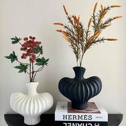 北欧复古创意插花容器，法式，高品质，情人节，母亲节，新鲜/干花花瓶，家居装饰，桌面装饰北欧创意插花容器，适用于厨房，客厅，卧室家居装饰装饰美丽的房间装饰陶瓷花瓶，适用于家居装饰，办公室/家居装饰/婚礼装饰