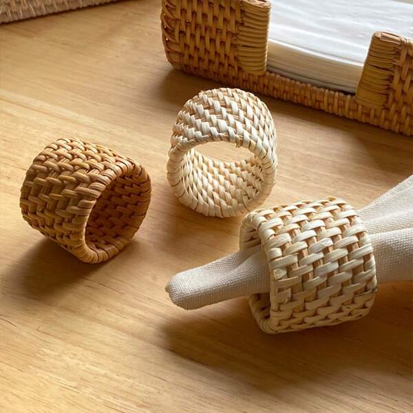 Handmade Wicker Autumn Vine Weave Restaurant Napkin Ring Hand-Woven Paper Towel Ring Tablecloth Ring Square Towel Ring For Nordic Export