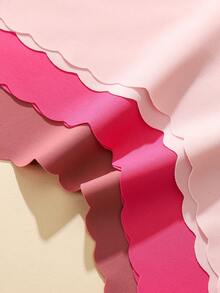 6 件女士无缝内裤，透气柔软面料波浪腰带，纯色基本内衣 - 彩色 - 查看 4