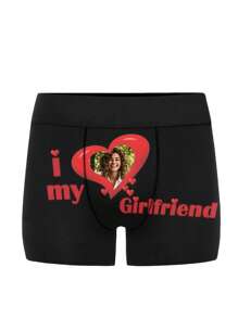 Customize Men's Underwear,Personalized Boxers Briefs With Picture, I Love My Girlfriend Custom Underwear, Briefs With Photo, Gift For Boyfriend, Valentine's Day
