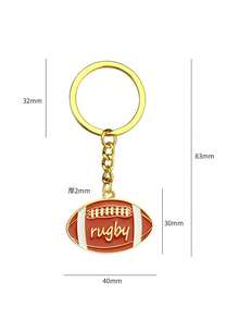 Customized Rugby Player Pendant -- An Ideal Gift For Rugby Enthusiasts. It Is A Sports Accessory That Teenagers Can Attach To Their Backpacks. With A Strong Sense Of Fashion Elements, It Can Be Custom Engraved And Is A Durable Pendant. It Is The Best Gift To Give To Friends On Children's Day Or Mother's Day. - Multicolor - View 4