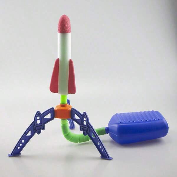 1 Stück Outdoor Spielzeug Raketenwerfer, 3 Farbstile, Kinder Fußbetrieb Raketen Startspielzeug
