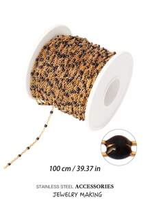 100cm Cadena de cuentas de acero inoxidable esmaltado, cadena de bolas coloridas en estilo bohemio para hacer bisutería, pulseras, collares y accesorios DIY