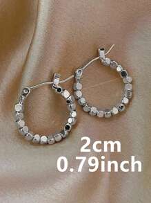 1 Paar minimalistische Kupferperlen Creolen, modische Alltagsaccessoires