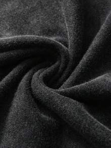 Es Trus Cotton 女士夏季趣味印花嘻哈美式复古学院风“加州洛杉矶”豹纹字母个性化图案印花街头风，韩版舒适复古基础款时尚通勤百搭Y2K女装，适合户外休闲，常规小众朋克风黑色修身短袖水洗T恤短裤两件套 - 黑色 - 查看 5