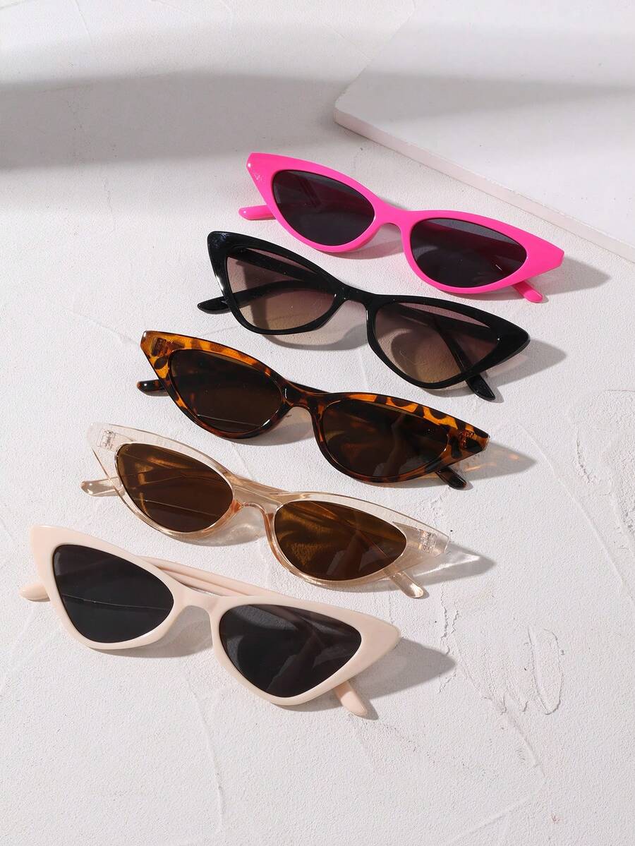5 Pieces Of Fashionable And Personalized Cat-Eye Versatile Combination Set Glasses - Multicolor - View 1