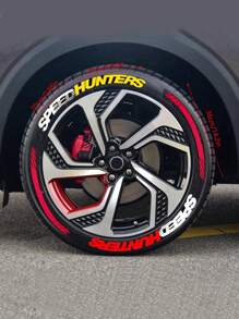 8pcs Set Letter Tire Decals, PVC Soft Rubber Tire Stickers, Personalized 3D Tire Decals, Fit For All Vehicles, Sports Car Decoration